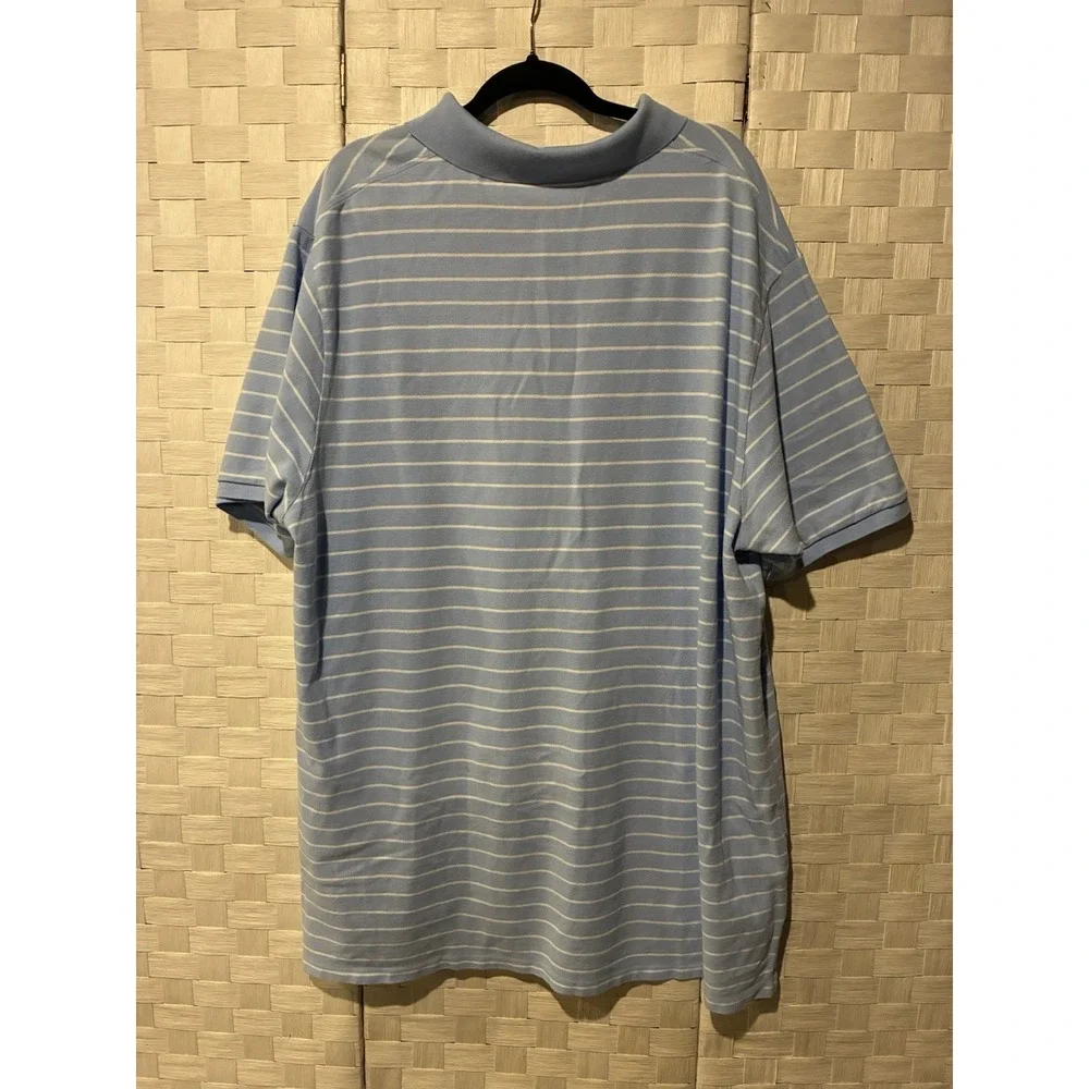 Polo Ralph Lauren Men's 3XLT Blue White Striped Custom Fit Pony Polo Shirt
